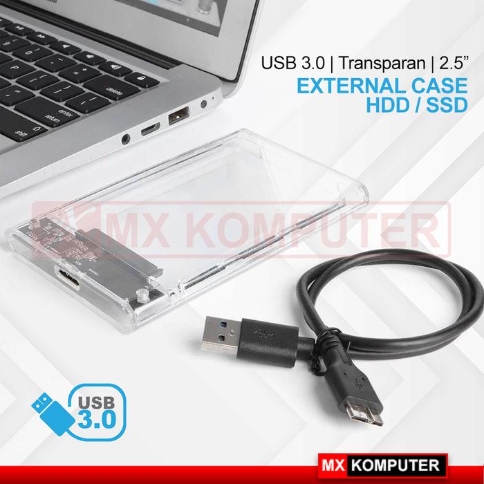 Gambar Casing External Hardisk SSD 2.5" SATA USB 3.0 Enclosure - Transparan dari MXKomputer_NEW undefined Tokopedia