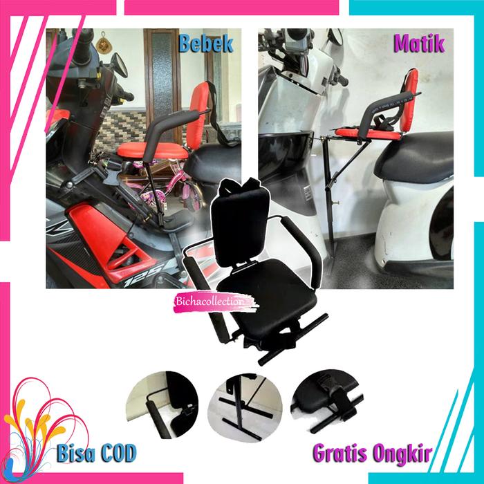 Gambar diskon kursi bonceng boncengan anak di motor tempat duduk anak di moto - Hitam, matik dari bichacollection undefined Tokopedia