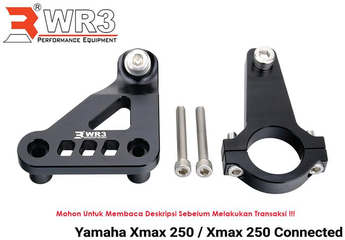 Gambar Breket Steering Damper WR3 Xmax 250 - Hitam dari WR3 Kota Administrasi Jakarta Barat Tokopedia