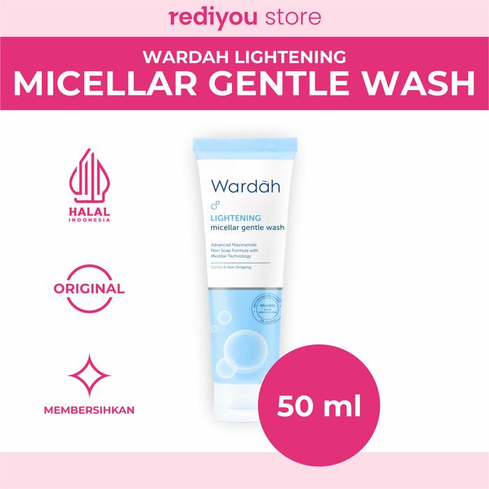 Gambar Wardah Lightening Micellar Gentle Wash - Pembersih Wajah Kulit Kering - 50 ml dari Rediyou Store undefined Tokopedia