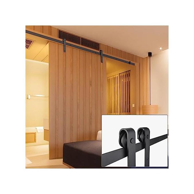 Gambar Aquaterior 8 Ft Heavy Duty Sliding Barn Door Hardware Kit Closet Hang dari Mustika Sstore undefined Tokopedia