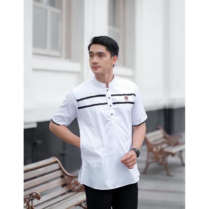 Gambar Baju Koko Pria Lengan Pendek Kurta Pakistan Baju Muslim Pria Kekinian - Putih, L dari GaIlerifashion undefined Tokopedia