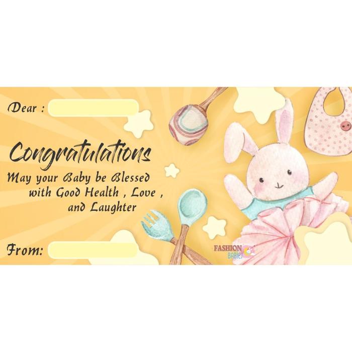Gambar ((SOV))  FASHIONBABIES  KARTU UCAPAN / GIFT CARD C - RABBIT, 5 X 10 CM dari Readshop3 undefined Tokopedia
