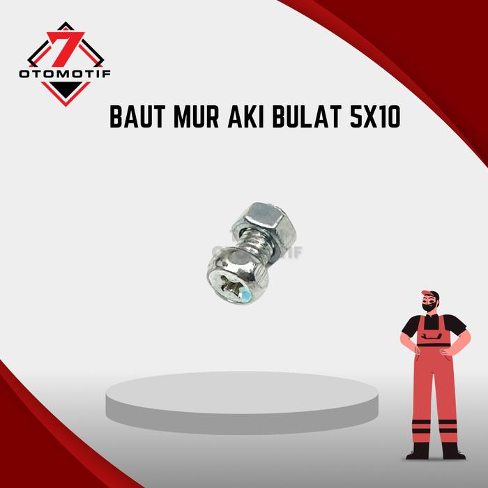 Gambar Baut Mur Aki Basah / Bulat 5x10 dari Tujuh Otomotif undefined Tokopedia