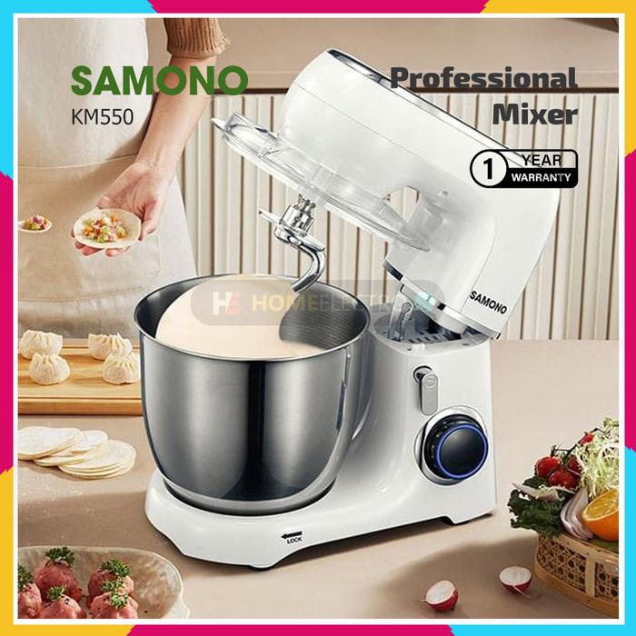 Gambar Mixer Professional SAMONO STAND MIXER SW KM550 White - Putih dari Home Electro undefined Tokopedia