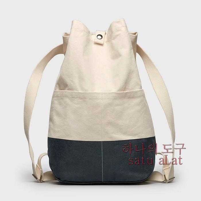 Gambar TERBARU Ransel RUBIECON 100% Canvas Premium Tebal Tas Kanvas - KHAKI BLACK dari SATU ALAT undefined Tokopedia