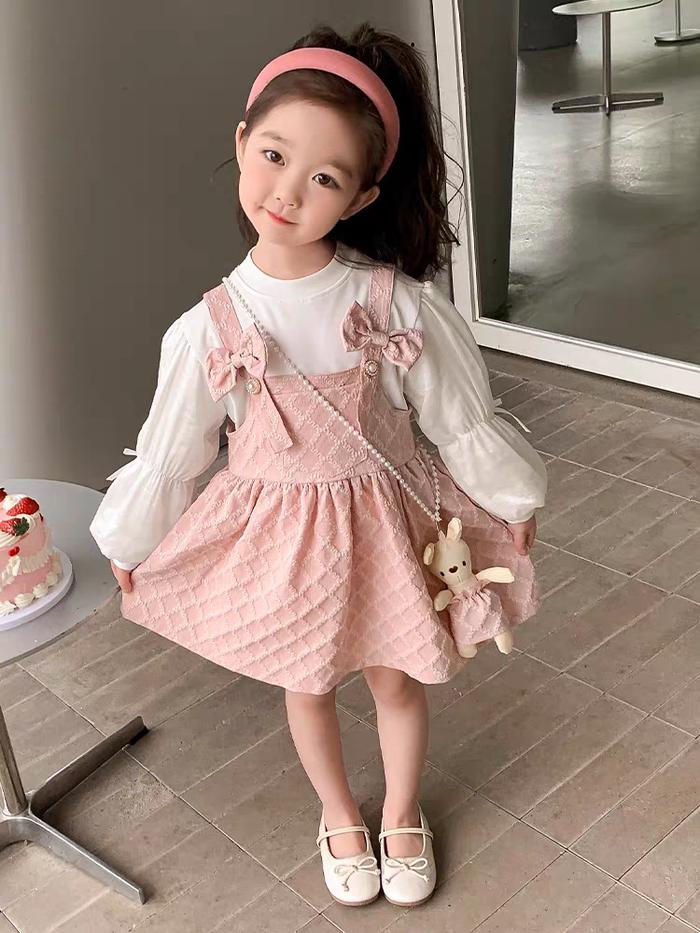 Gambar [ FREE Acc ] 1-4 Tahun | Dress jhou shin  -  Dress Style Casual Dress Anak Perempuan - KiosbalitaFawa - Pink V3 [New], 2 Tahun dari Kios Balita Fawa undefined Tokopedia