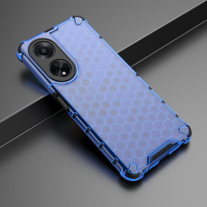 Gambar Oppo A98 5G - Honeycomb Hybrid Clear Unique Armor Case Shockproof - Biru dari Megascarlet undefined Tokopedia