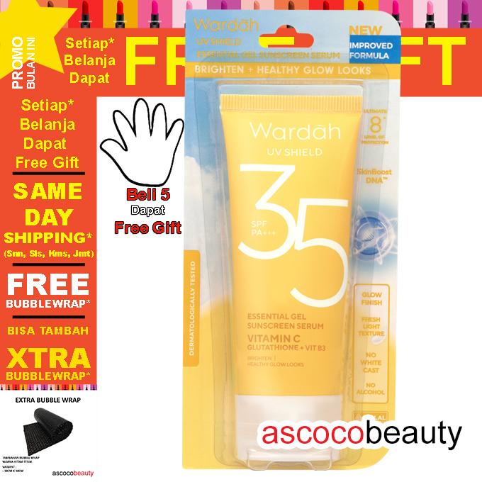 Gambar Wardah UV SHIELD Aqua Fresh Essence SPF50 Sunscreen Gel Serum SPF - GelNewSPF35 dari ascocobeauty undefined Tokopedia