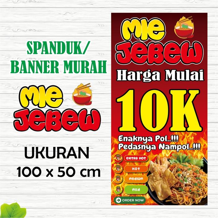 Gambar Spanduk Banner Mie Jebew, Spanduk Mie Level Pedas, Spanduk Mie Setan - 50 x 100 Berdir dari MankPoeds Print undefined Tokopedia