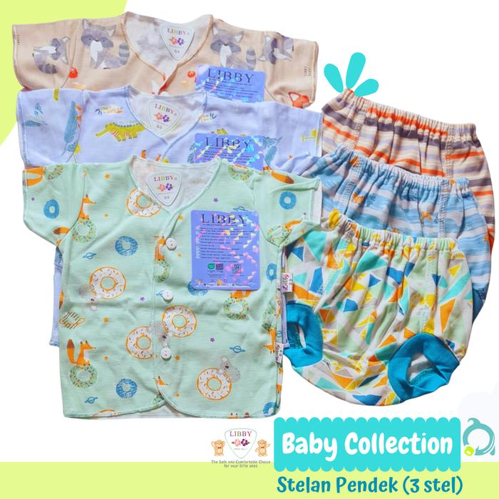 Gambar LIBBY Motif Pendek ( 3 Baju 3 Celana) Baju Bayi Baru Lahir / Newborn - Bon Voyage, Nb (0-3Bulan) dari Alamanda Babystore undefined Tokopedia
