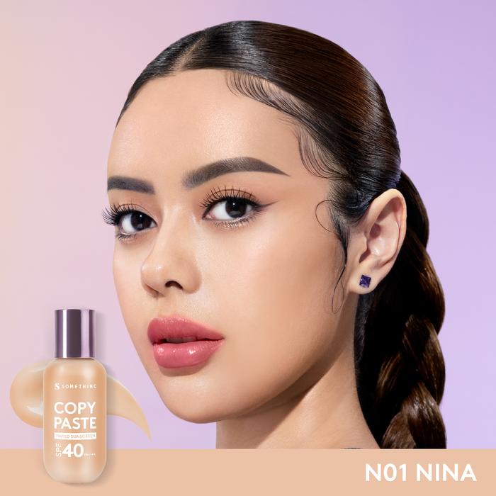 Gambar SOMETHINC [2 PCS] Makeup Starter Kit (Tinted Sunscreen + Hooman Powder) - N01 Nina, Beige dari Somethinc undefined Tokopedia