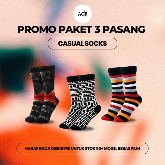 Gambar Paket 3 - Casual Kaos Kaki AGF dari AGoodFoot undefined Tokopedia