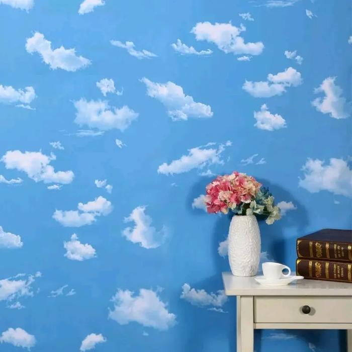 Gambar Wallpaper Stiker Dinding Motif Awan Biru dari Wallpaper Jakarta22 undefined Tokopedia