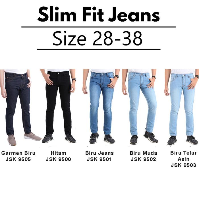 Gambar Celana Slim Fit Jeans Pria Skinny Denim Tebal Cowok JUMBO BIG SIZE JSK - BIRU JEANS 9501, 28-29 (INFOKAN) dari Sarang Pakaian.Com undefined Tokopedia