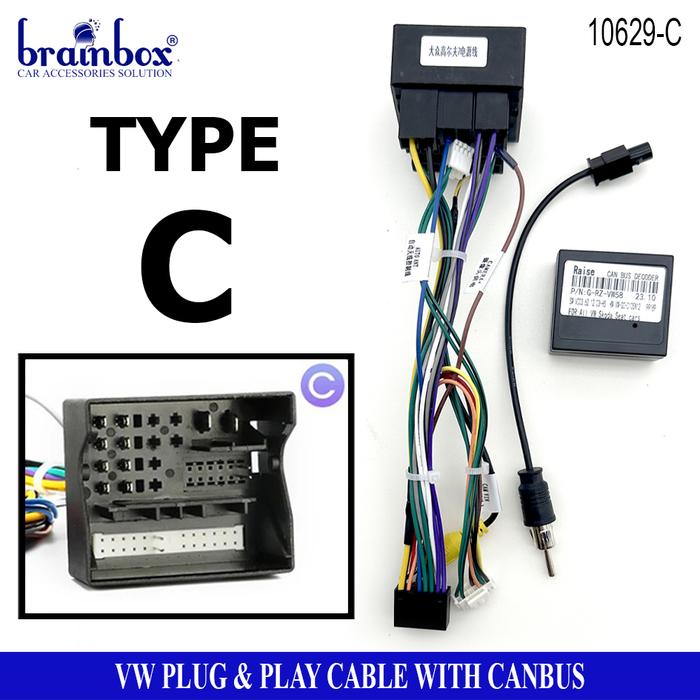 Gambar Kabel PNP VW Volkswagen Canbus Cable Plug and Play Socket Headunit - Type-C dari Brainbox Car and Home undefined Tokopedia