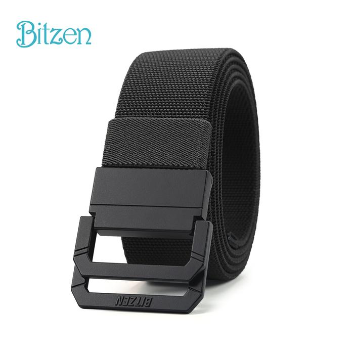 Gambar Bitzen Ikat Pinggang Pria Ganda Nylon Canvas Gesper Putar Sabuk Berkualitas Premium - Hitam dari BITZEN FASHION undefined Tokopedia