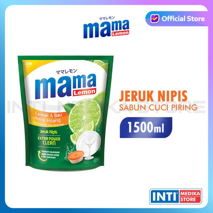 Gambar MAMA LEMON - Sabun Cuci Piring Lime REFILL 1500ml | Pencuci Piring - Jeruk Nipis dari INTI MEDIKA STORE undefined Tokopedia