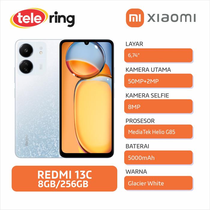 Gambar Xiaomi Redmi 13c 8/256gb - Glacier White dari Tele Ring undefined Tokopedia