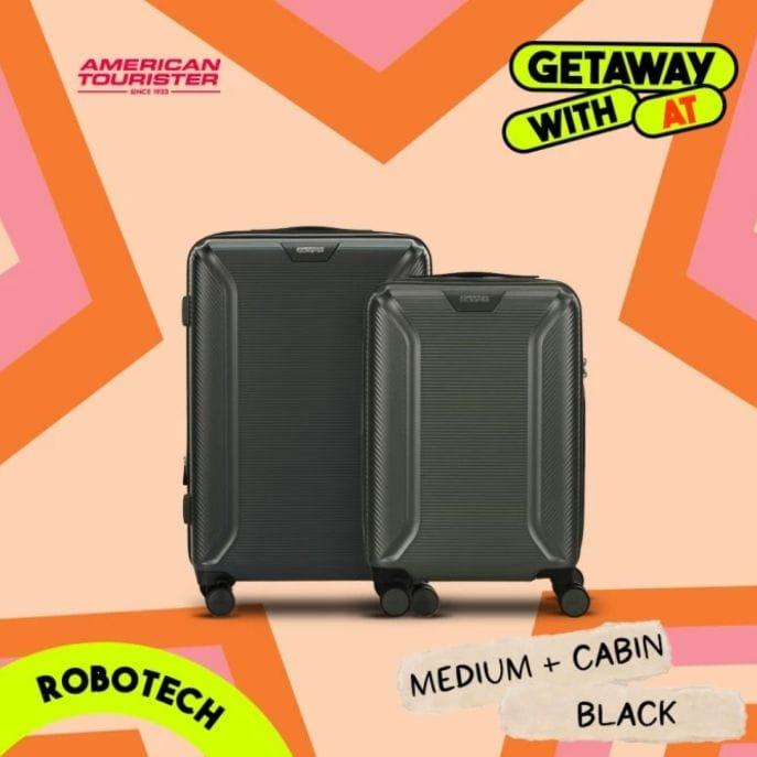 Gambar 2 Koper American Tourister Robotech Medium 24 inch dan Cabin 20 inch - Black dari muhamm store undefined Tokopedia