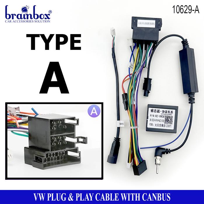 Gambar Kabel PNP VW Volkswagen Canbus Cable Plug and Play Socket Headunit - Type-A dari Brainbox Car and Home undefined Tokopedia
