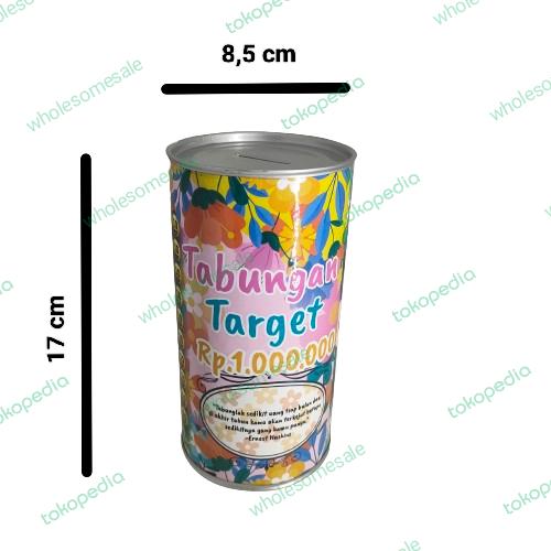 Gambar Celengan Target kaleng tabung (M) dari Wholesomesale undefined Tokopedia