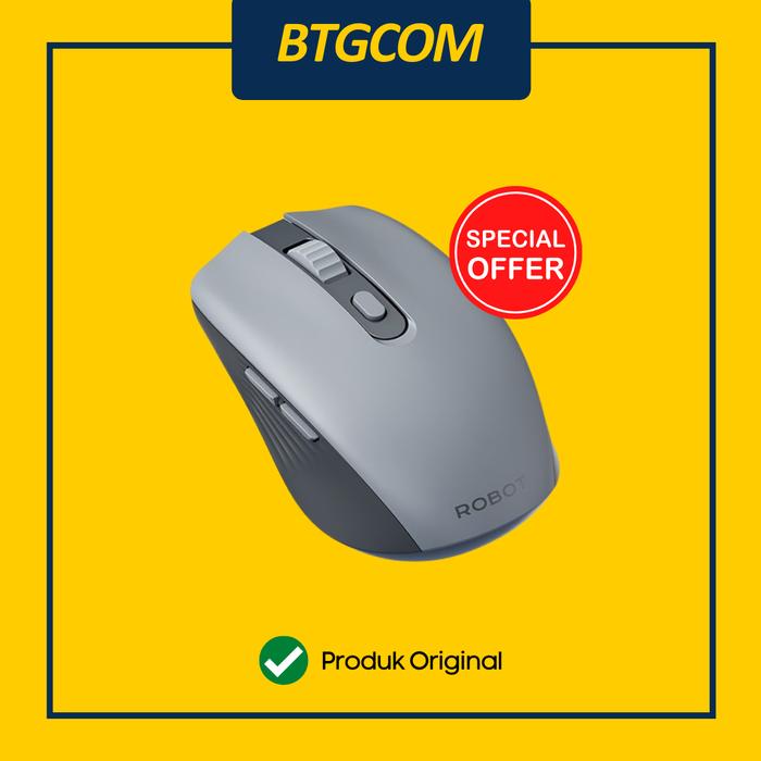 Gambar ROBOT M370 MOUSE WIRELESS SILENT KLIK MOUSE OPTICAL 2.4GHZ 3200DPI - GREY dari btgcom undefined Tokopedia