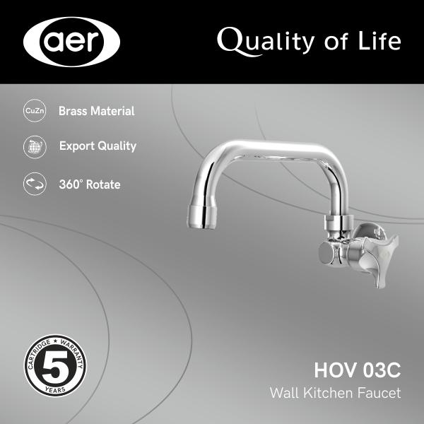 Gambar AER Kran Dapur - Keran Air Kuningan / Wall Kitchen Faucet HOV 03C dari Sutindo Shop undefined Tokopedia