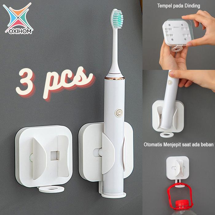 Gambar Oxihom Rak Gantung Kamar Mandi Dapur Gantungan Kunci Gantungan Tempel Plastik Jepit Dinding Dinding Handuk - 3pcs B3067 dari Oxihom undefined Tokopedia