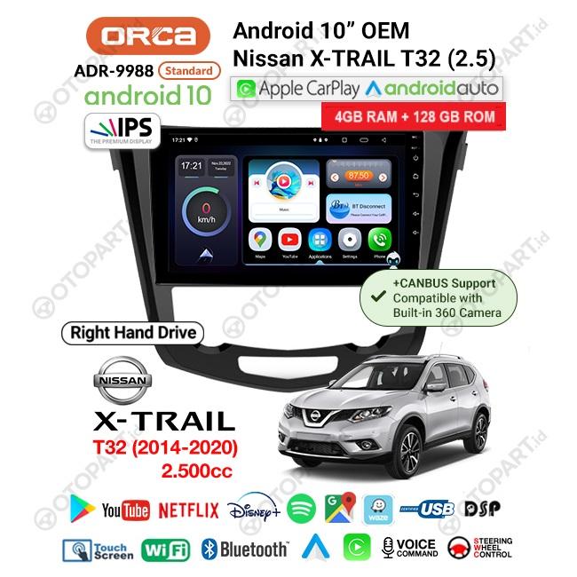 Gambar Head Unit Android Nissan Xtrail T32 2014 - 2018 ORCA ADR 9988 Car Play - Xtrail 2500cc dari Audio Perdana undefined Tokopedia