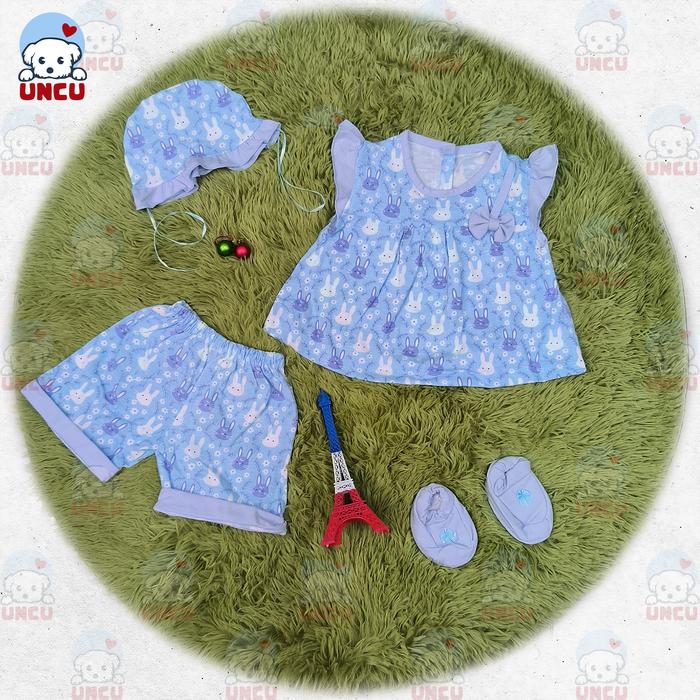 Gambar Stelan Anak Perempuan Chibon free Topi dan Sepatu Stelan anak celana - Biru dari uncu88shop undefined Tokopedia