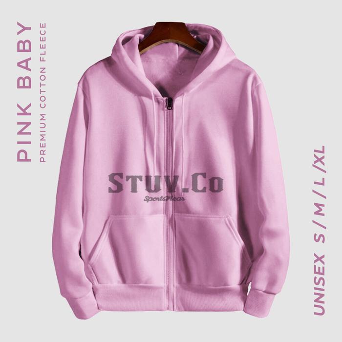 Gambar Best seller !!! Jaket Sweater Polos Hoodie Zipper/Resleting Pink Baby - ZIPPER PINKBABY, M dari STUVCO SPORTSWEAR undefined Tokopedia