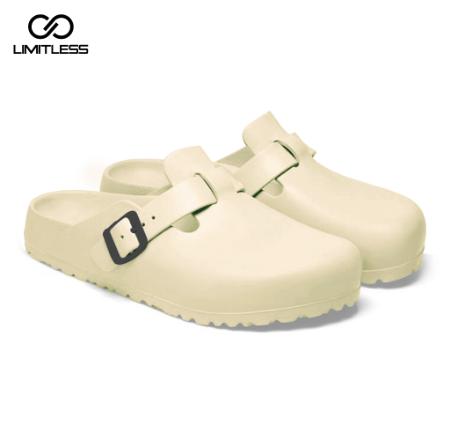 Gambar LIMITLESS Sandal Selop Pria Boston Eva Kekinian Sendal Slip On Cowok Bahan Eva Phylon Nyaman Digunakan Sehari-hari Warna Black White Navy Olive Beige - Beige, 40 dari Daily Footwear Id undefined Tokopedia