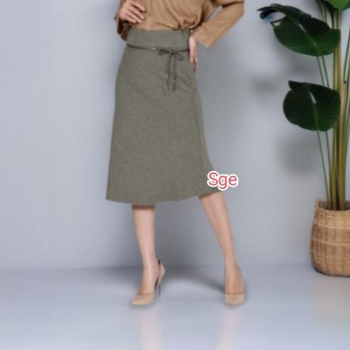 Gambar Rok Kerja pendek Wanita 7/8 A-line - Mocca, S dari Shegestore undefined Tokopedia
