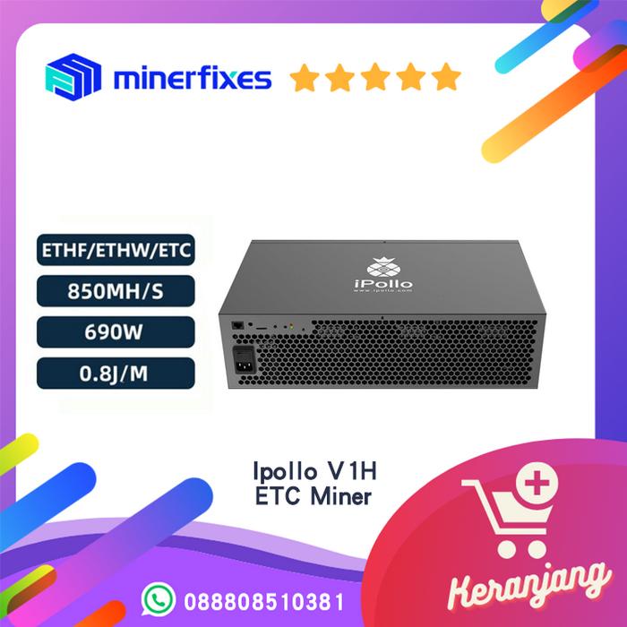 Jual iPollo V1H 850MH/S 690W ±10% 6G ETC ZIL ETP EXP Hydro Miner with ...