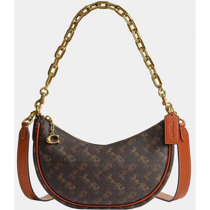 Canvas Mahogany Mia Shoulder Bag In Signature Canvas Coach Mia