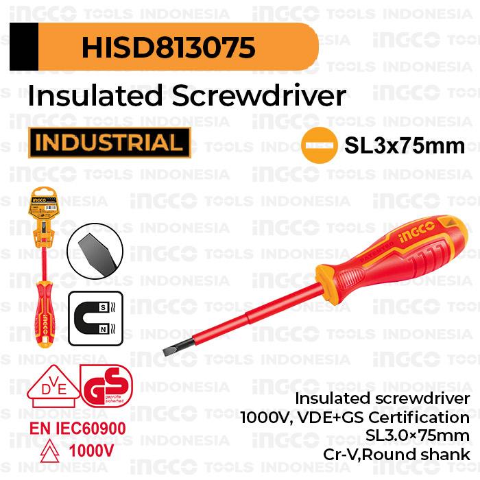 Gambar Insulated Screwdriver (SL3.0×75mm) INGCO HISD813075 - Obeng Listrik Anti Setrum dari INGCO Tools by GUNKA undefined Tokopedia