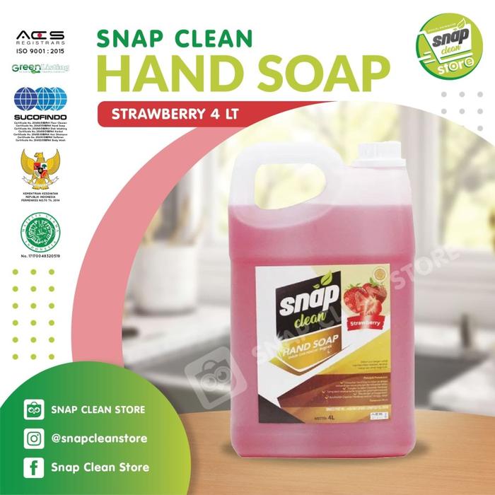 Gambar HAND SOAP SNAP CLEAN 4l - stroberi dari SNAP CLEAN STORE undefined Tokopedia
