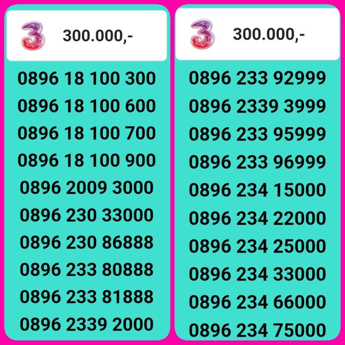 Gambar nomor cantik kartu perdana TRI , 24 dari nomor cantik Berhias perdana undefined Tokopedia