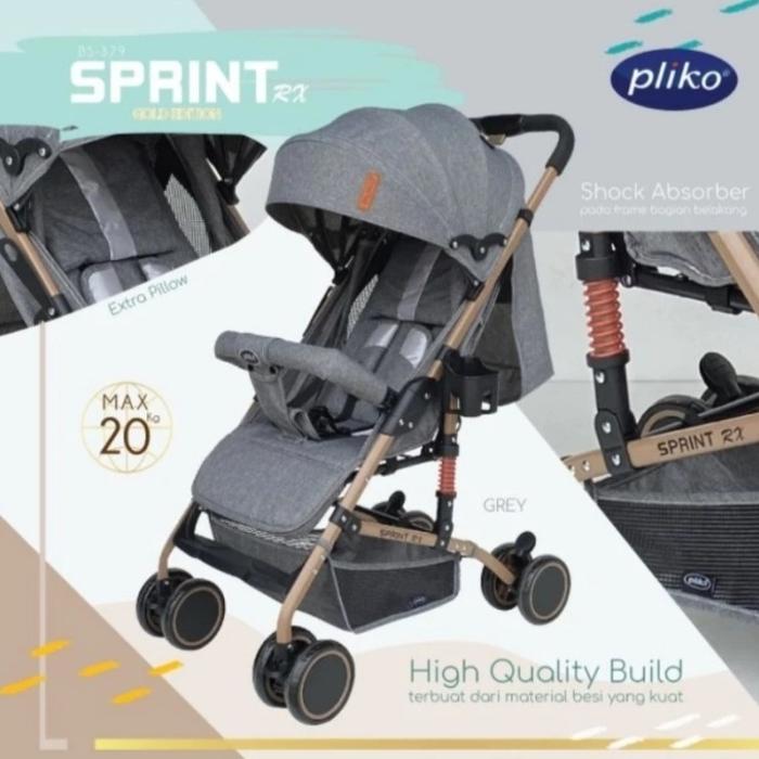 Gambar Stroller Pliko Sprint RH BS 389 RH - Abu-abu dari Baby.On.Top undefined 2 Tokopedia