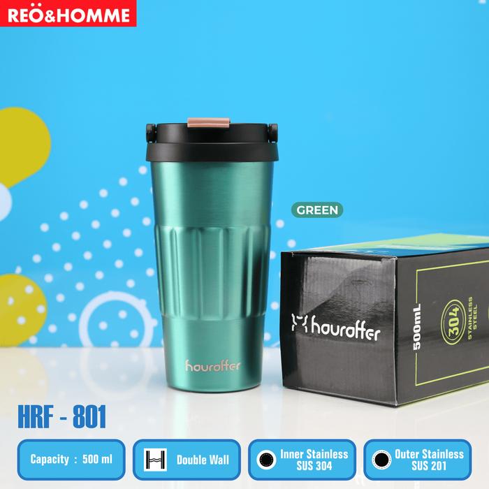 Gambar Reo&Homme Mug Stainless With Handle 500ML Insulated Mug Gelas HRF-801 - Green dari Reo & Homme Living undefined Tokopedia