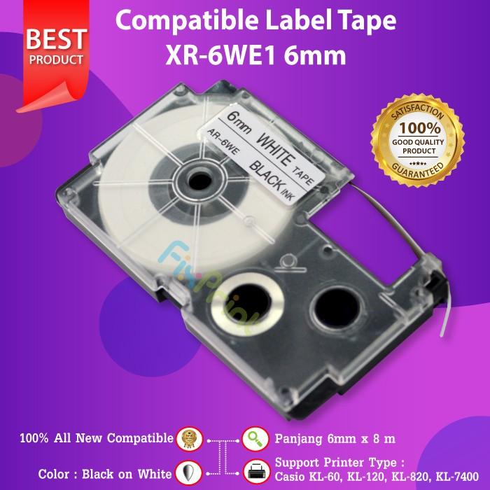 Gambar Pita / EZ Label Tape Printer Casio 12mm - 6MM BK&W dari FixPrint Indonesia undefined Tokopedia