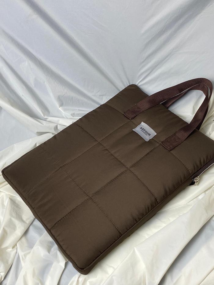 Gambar TAS LAPTOP Fancy - Sarung Laptop Puffer 14inch Tas Kuliah PVC Handle - Coklat dari ASFOUR LIMITLESS undefined Tokopedia