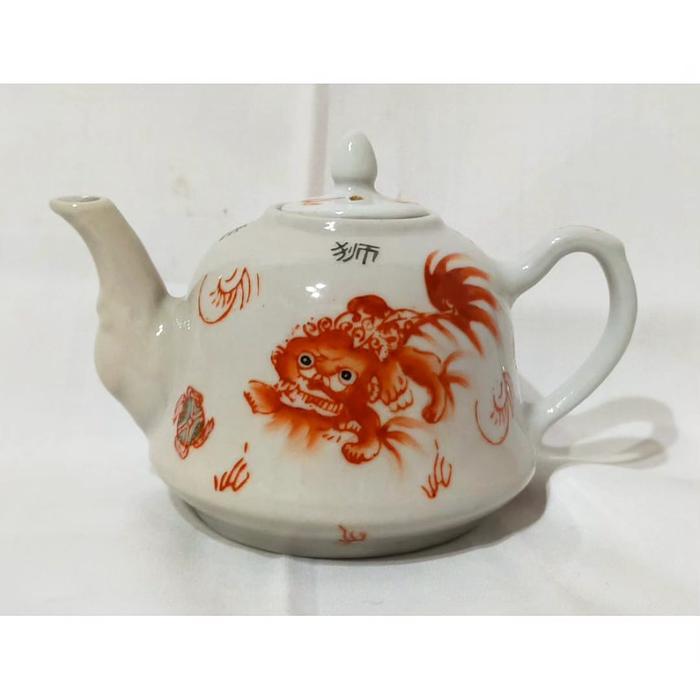 Gambar teko teh keramik kilin merah cina antik dari Artshopabu malang undefined Tokopedia