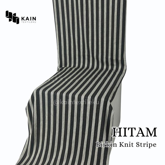 Gambar 1 Rol Bahan Kain Rollan Birkinn Knit Stripe ± 26 kg - Hitam dari Kain Textileku undefined Tokopedia