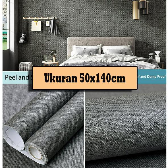 Gambar RW Wallpaper Foam Linen 3D Roll Wall Paper Dinding Rol Dekorasi - AbuTua140cm dari Rumah-Wallpaper undefined Tokopedia