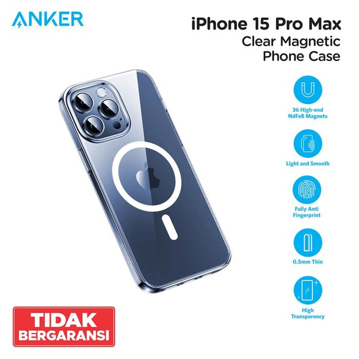 Gambar Phone Case Magnetic for iPhone 15 Clear - 15 - 15 Pro Max dari Anker Official Medan Kota Medan Tokopedia