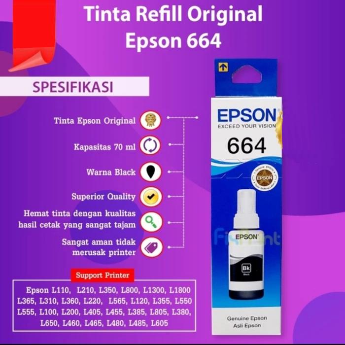 Gambar Tinta Ink Printer 664 Epson L100 L210 L110 L120 Warna Hitam Black CMYK - TINTA HITAM AJA dari Ciptawarna2000 Home Living undefined Tokopedia