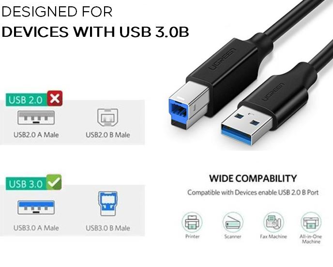 Gambar Kabel DATA USB 3.0 Kabel Printer Type A Male to B Male Printer Monitor - USB 3.0 dari Panda PC undefined Tokopedia