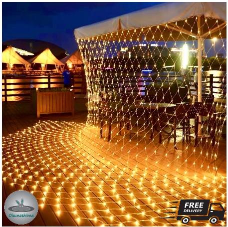 Gambar Decorative Net LED Lights Lampu Hias LED Model Jaring - 3x2m - Warm White, 1.5 x 1.5 meter dari Okunoshima Store undefined Tokopedia